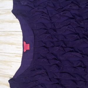Sunny Leigh Vertical Ruffle Blouse Purple  Size XL
